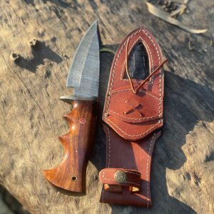 10″ HandMade Damascus Fixed Blade Hunting Knife with Sheath | Camping | Skinning | Outdoor | Survival knives fo0r Men (4000)