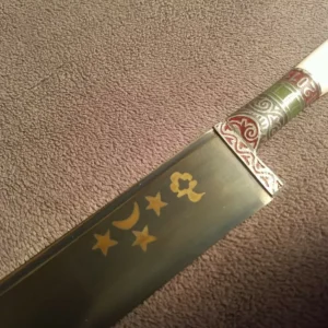 Uzbekistan Pchak Knife With Horn Handle And Damascus Steel